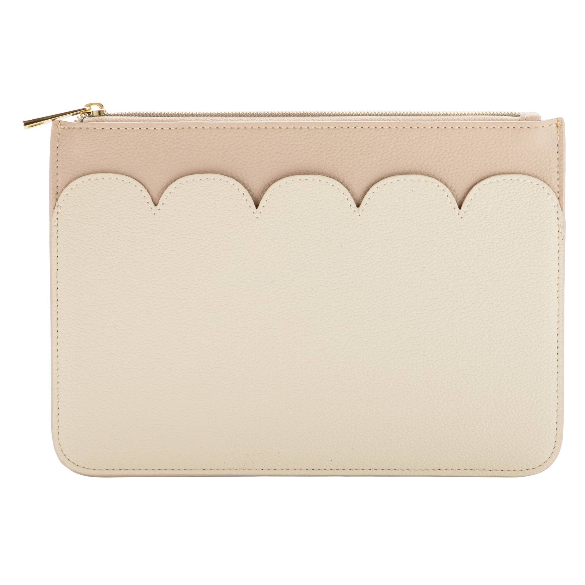 Summer Fashion Scalloped Faux Leather Zipper Pouch by Make Market